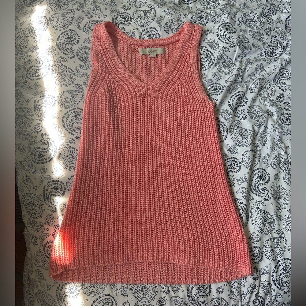 Pink loft office work tank top, knitted